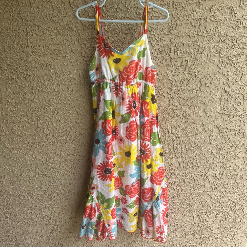 Girls Floral Sundress with Colorful Straps